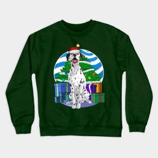 Dalmatian Dog Cute Santa Christmas Gift Crewneck Sweatshirt